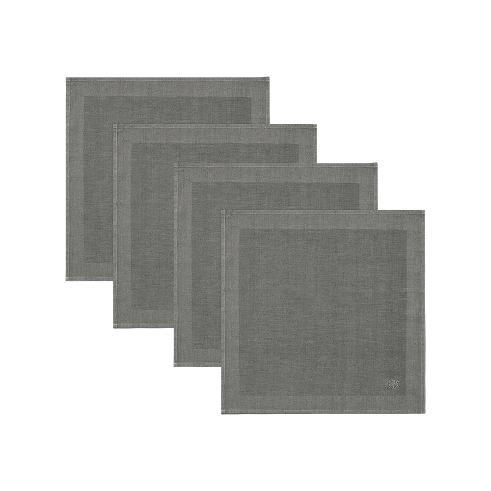 4 st. linneservetter, Dark Grey 